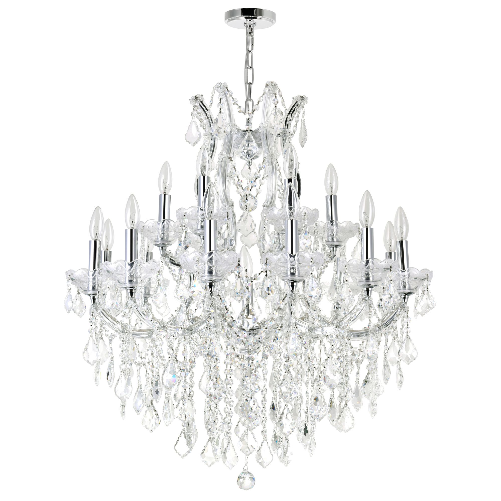 Image 6 Maria Theresa 19 Light 32in Chrome Up Chandelier with Crystals more views