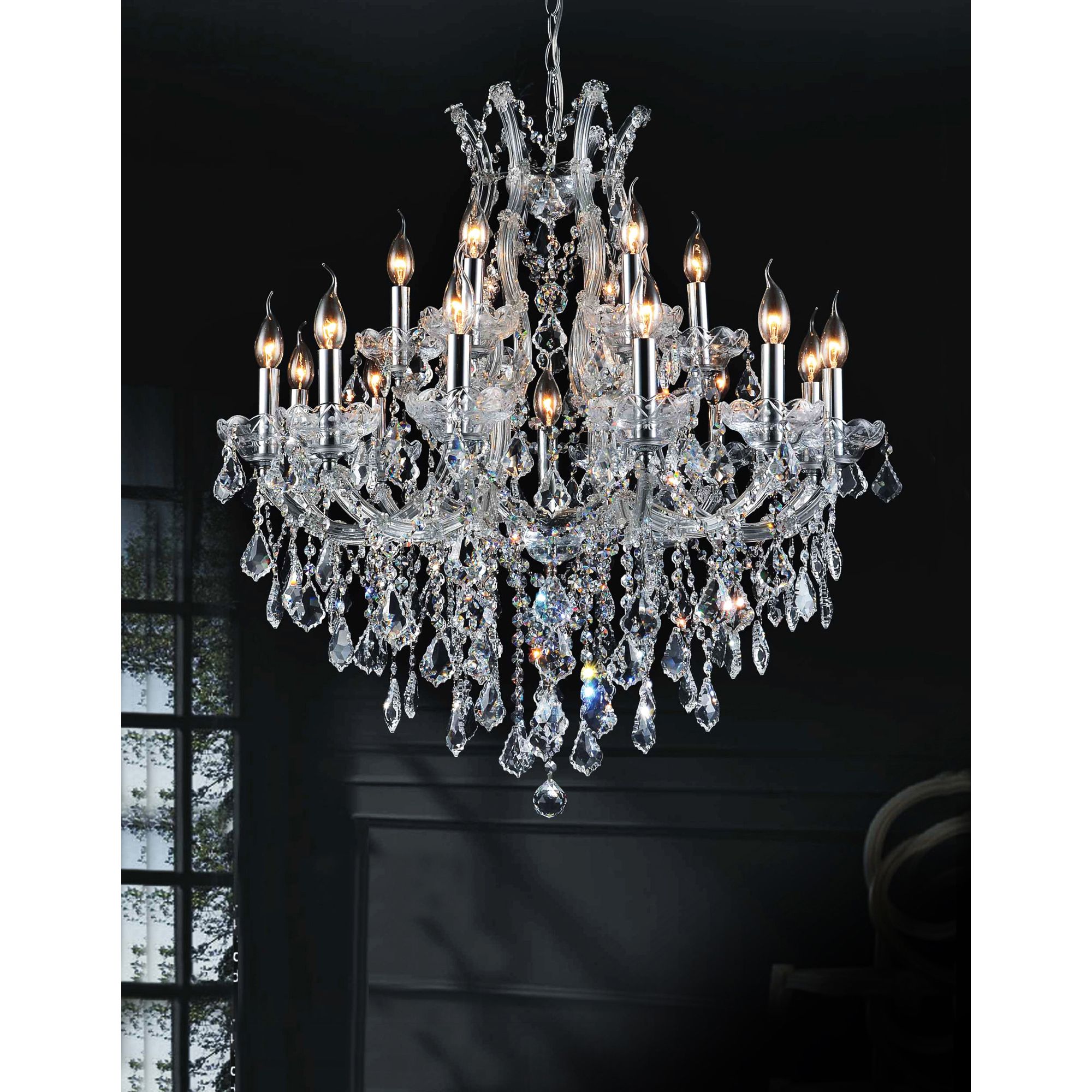 Image 7 Maria Theresa 19 Light 32in Chrome Up Chandelier with Crystals more views