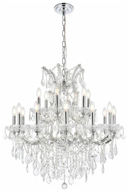 Maria Theresa 19 Light Chrome Chandelier with Clear Royal Cut Crystal