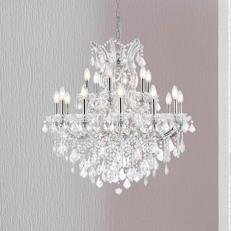 Image 1 Maria Theresa 19 Light Chrome Chandelier with Clear Royal Cut Crystal