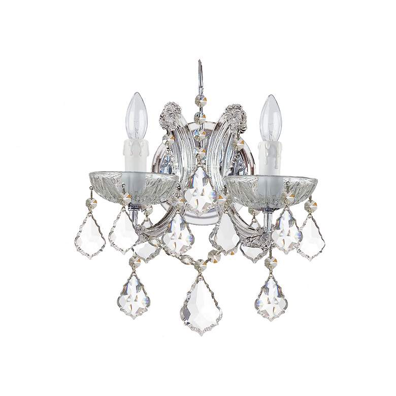 Image 1 Maria Theresa 2 Light Clear Crystal Chrome Sconce
