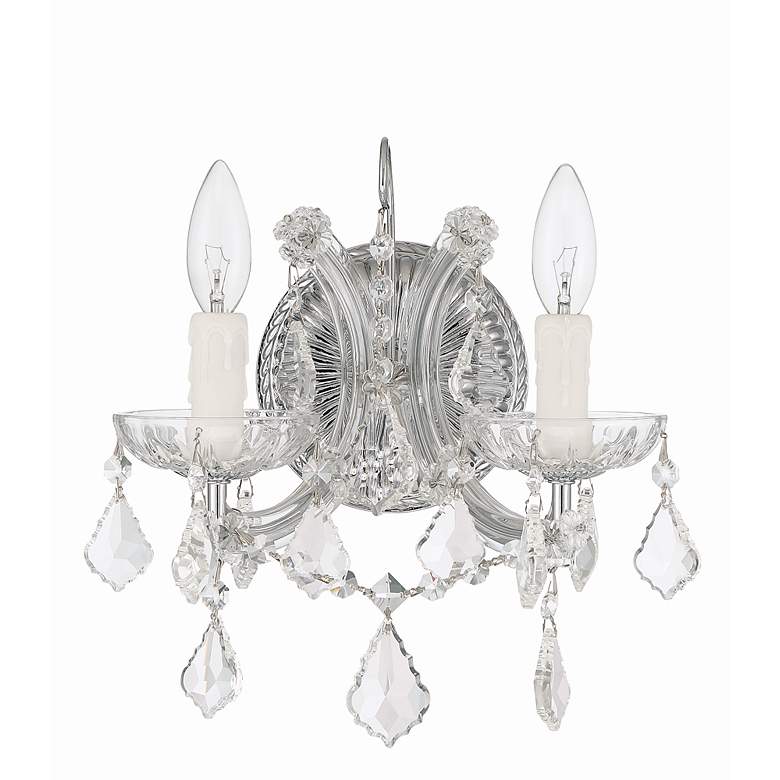 Image 2 Maria Theresa 2 Light Clear Crystal Chrome Sconce more views