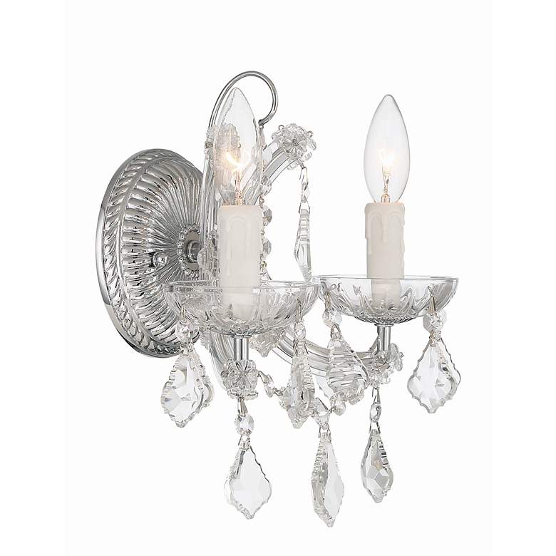 Image 3 Maria Theresa 2 Light Clear Crystal Chrome Sconce more views