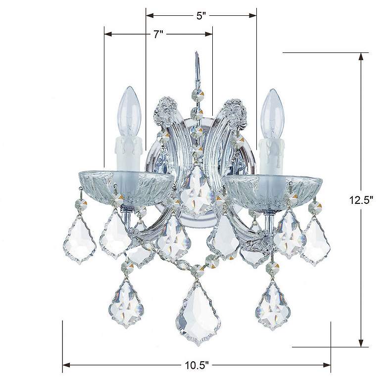 Image 5 Maria Theresa 2 Light Clear Crystal Chrome Sconce more views