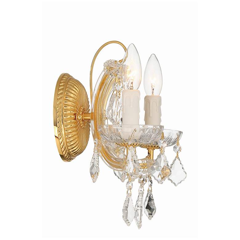 Image 2 Maria Theresa 2 Light Clear Italian Crystal Gold Sconce more views