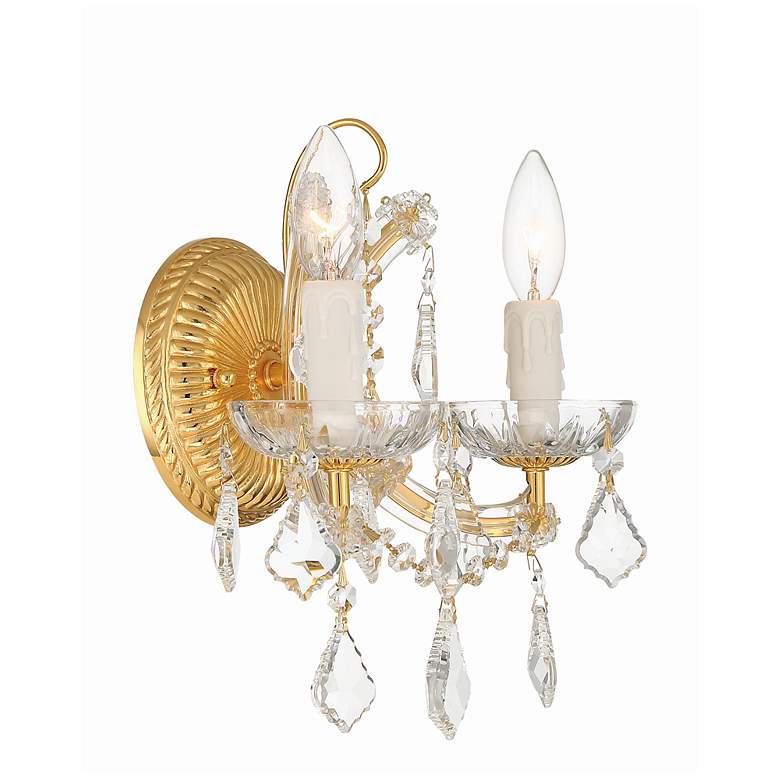 Image 4 Maria Theresa 2 Light Clear Italian Crystal Gold Sconce more views