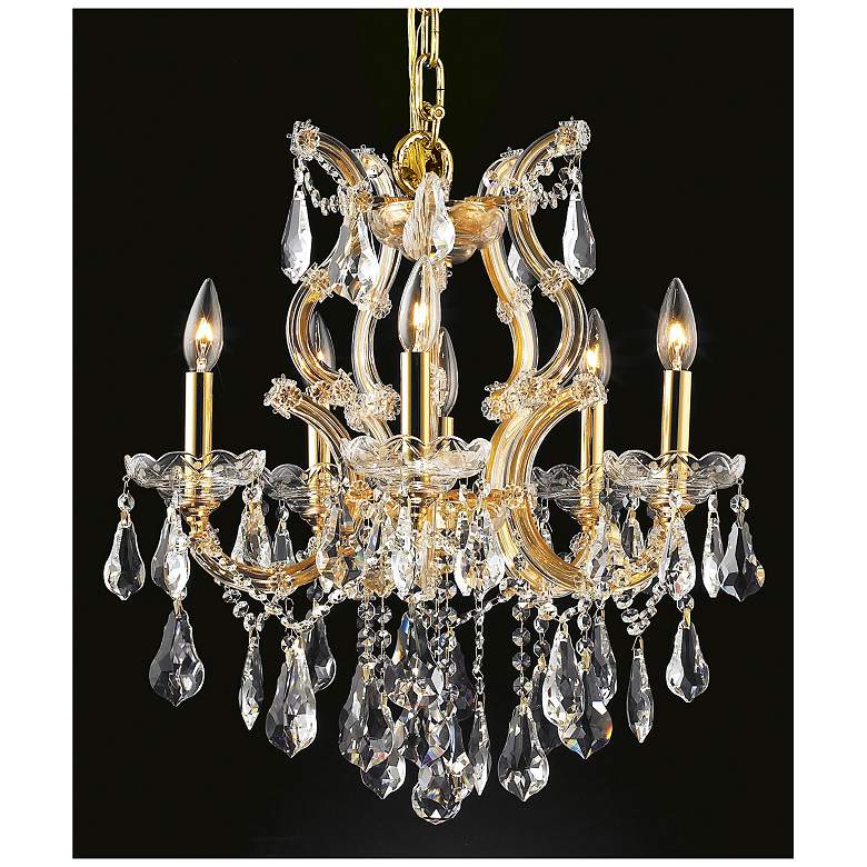 Image 1 Maria Theresa 20" Wide Gold and Crystal 6-Light Chandelier