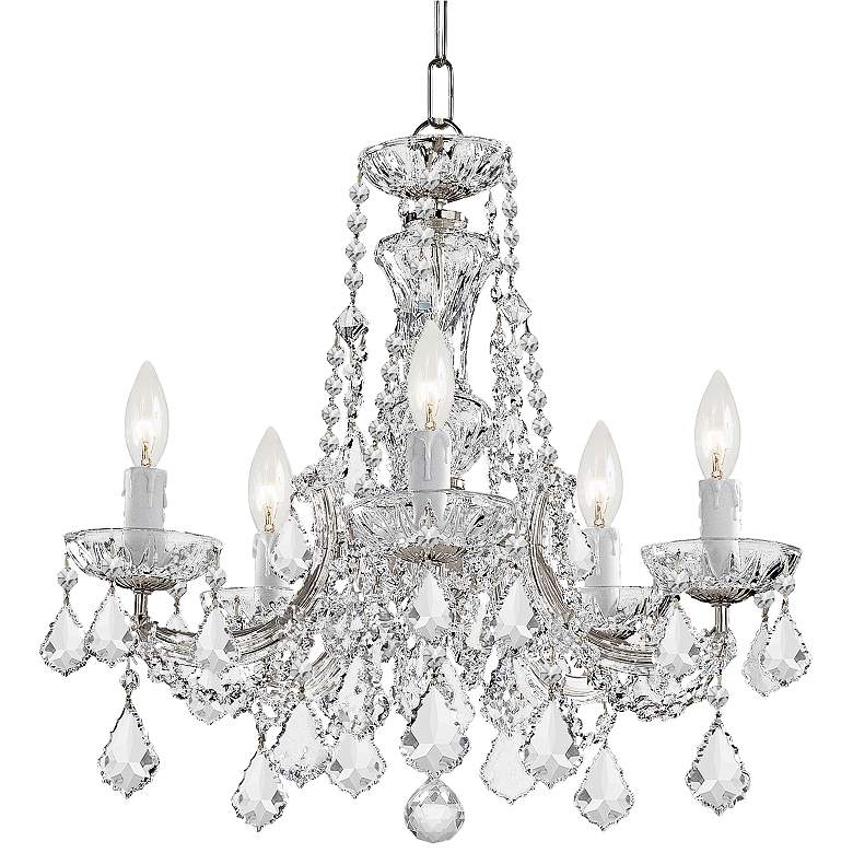 Image 2 Maria Theresa 20 inch Wide Polished Chrome 5-Light Chandelier