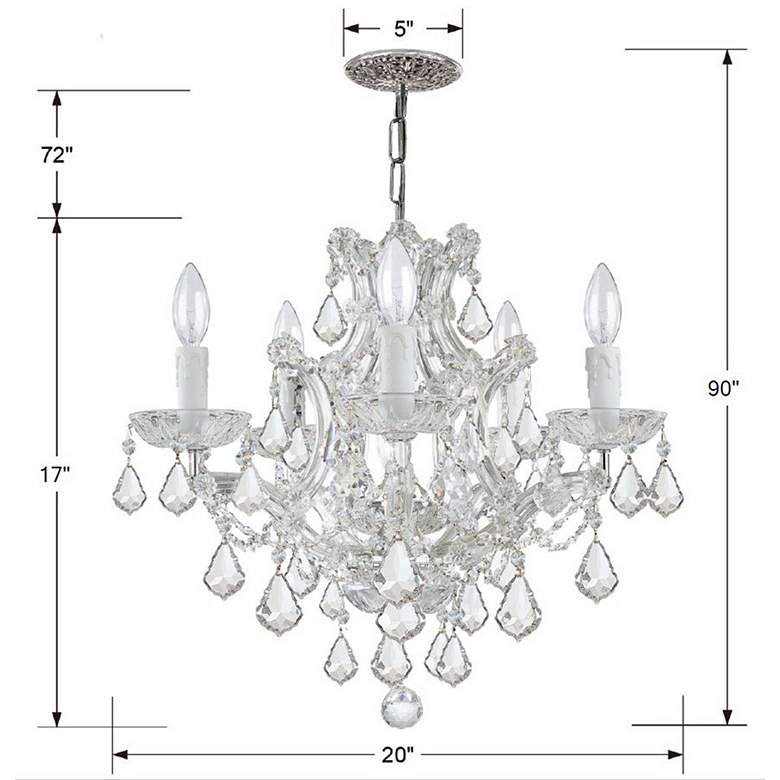 Image 6 Maria Theresa 20" Wide Polished Chrome 6-Light Chandelier more views