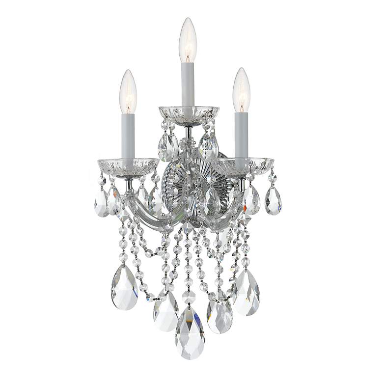 Image 1 Maria Theresa 22 inch High Polished Chrome 3-Light Wall Sconce