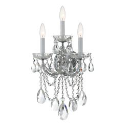 Maria Theresa 22" High Polished Chrome 3-Light Wall Sconce