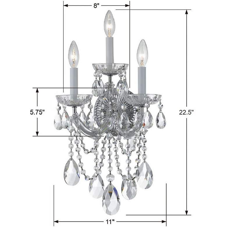 Image 4 Maria Theresa 22" High Polished Chrome 3-Light Wall Sconce more views