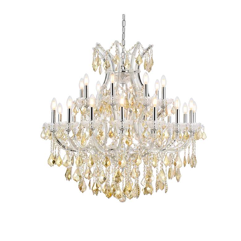 Image 4 Maria Theresa 24 Lt Chrome Chandelier Golden Teak more views