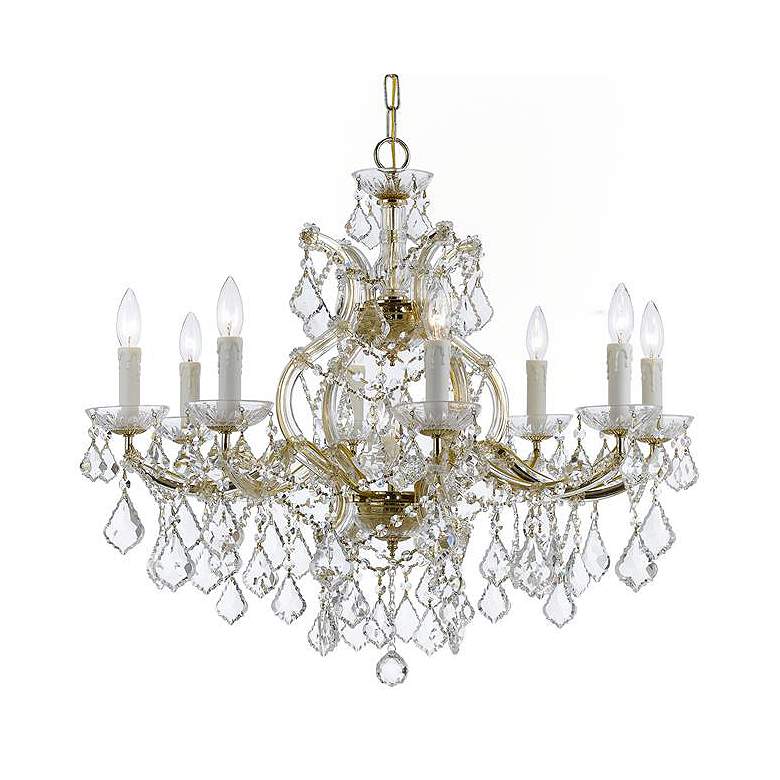 Image 1 Maria Theresa 26" Wide Gold and Crystal 9-Light Chandelier