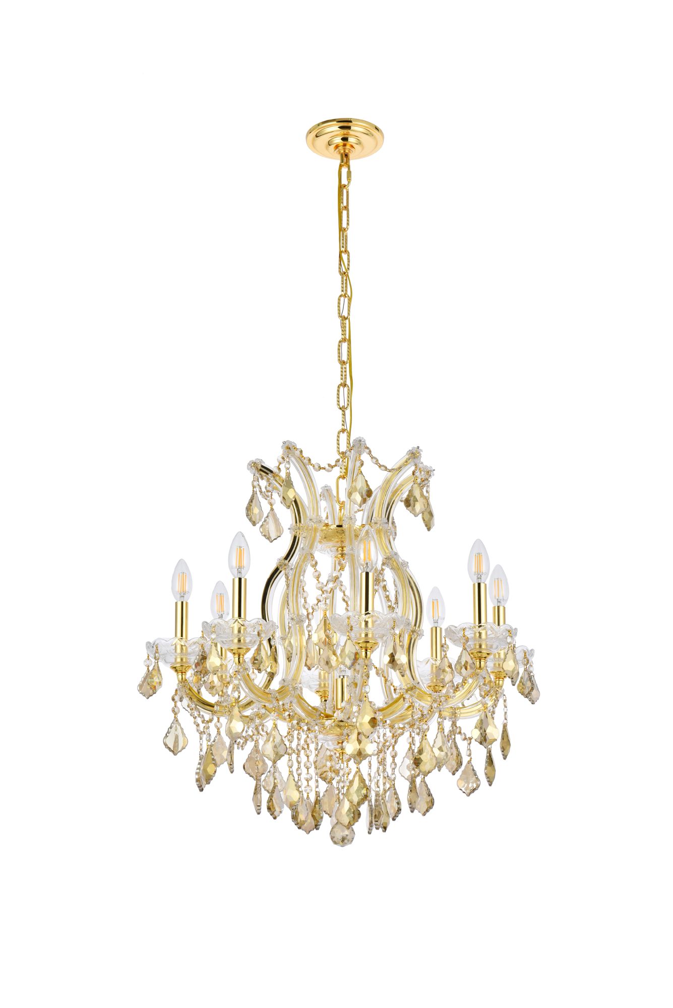 Maria Theresa 26" Wide Gold Crystal 9-Light Chandelier in scene
