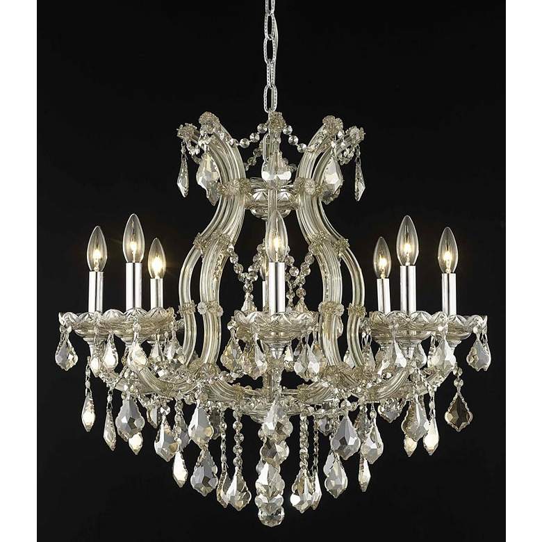 Image 1 Maria Theresa 26" Wide Golden Teak Crystal Chandelier