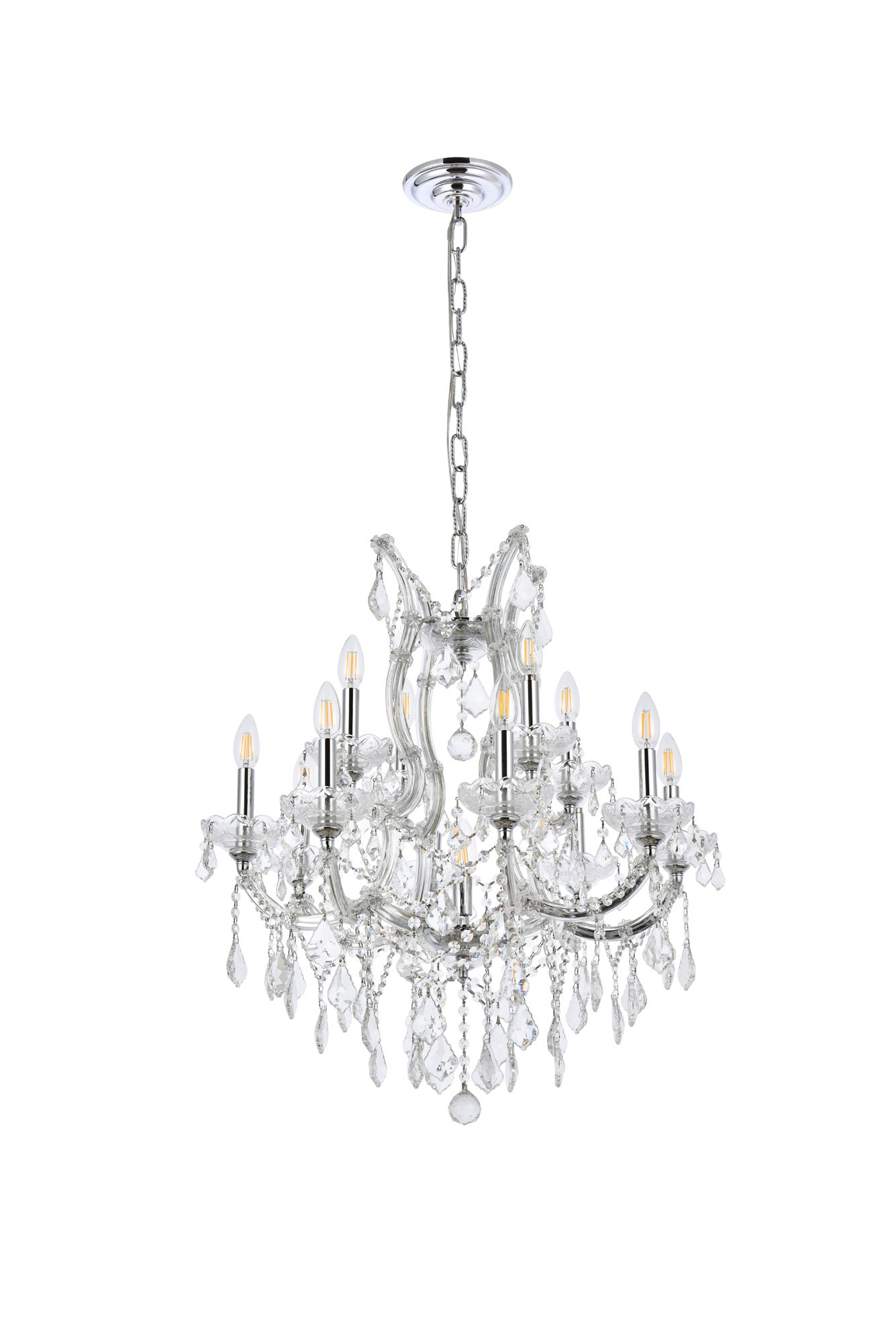Maria Theresa 27" Wide Chrome 13-Light Chandelier
