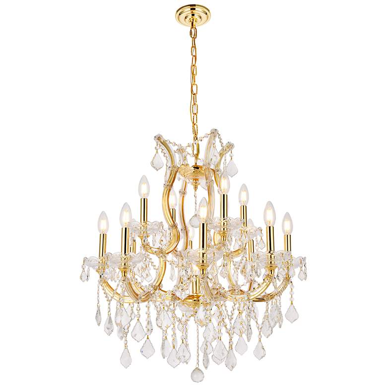 Image 2 Maria Theresa 27" Wide Gold Crystal 13-Light Chandelier