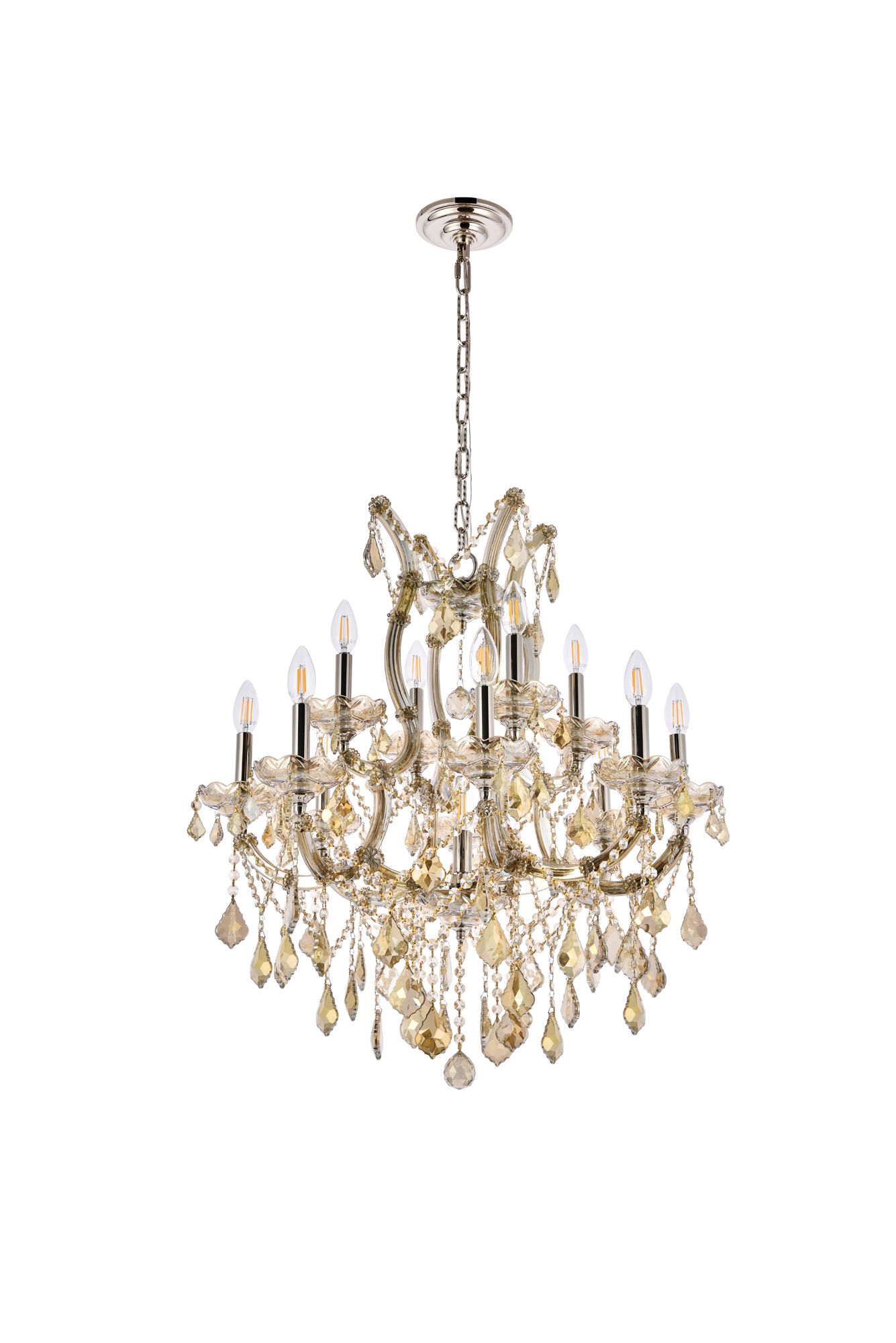 Maria Theresa 27" Wide Golden Teak 13-Light Chandelier