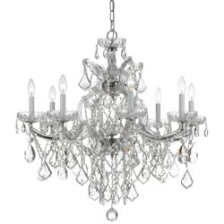 Maria Theresa 28&quot; Wide Polished Nickel 9-Light Chandelier