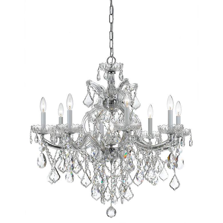 Image 3 Maria Theresa 28 inch Wide Polished Nickel 9-Light Chandelier more views