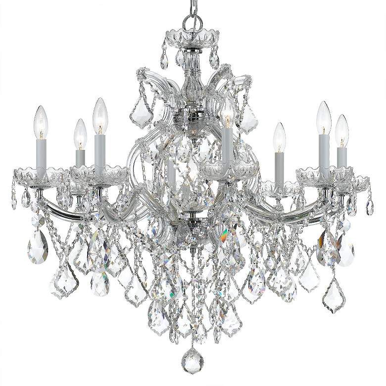 Image 4 Maria Theresa 28" Wide Polished Nickel 9-Light Chandelier more views