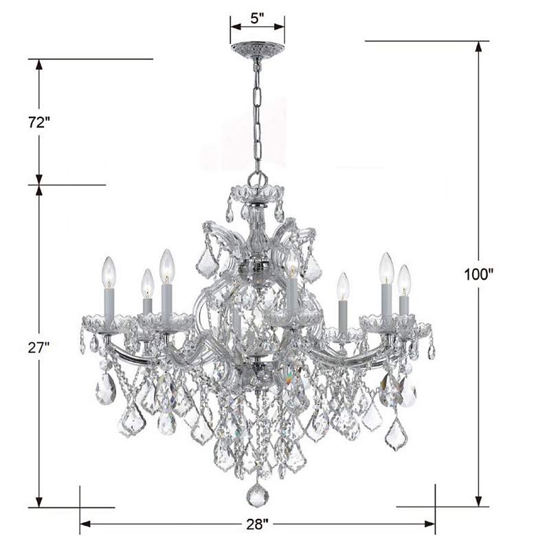Image 6 Maria Theresa 28" Wide Polished Nickel 9-Light Chandelier more views