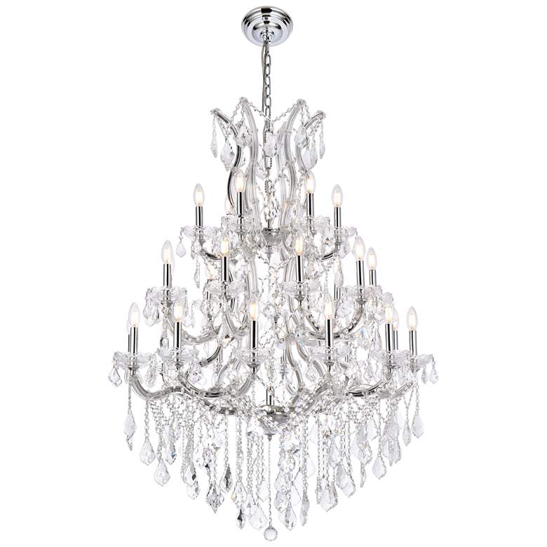 Image 1 Maria Theresa 28 Lt Chrome Chandelier Clear