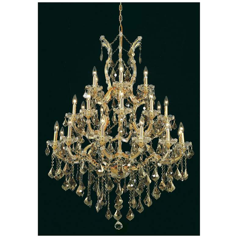 Image 1 Maria Theresa 28 Lt Gold Chandelier Golden Teak