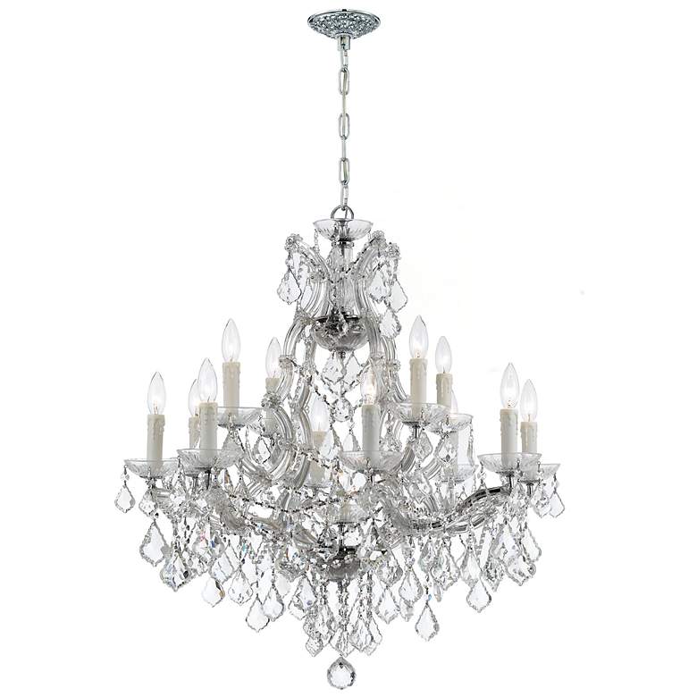 Image 1 Maria Theresa 29"W Chrome and Crystal 13-Light Chandelier