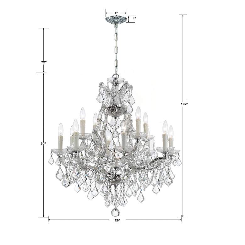 Image 4 Maria Theresa 29"W Chrome and Crystal 13-Light Chandelier more views