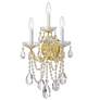 Maria Theresa 3 Light Clear Crystal Gold Sconce