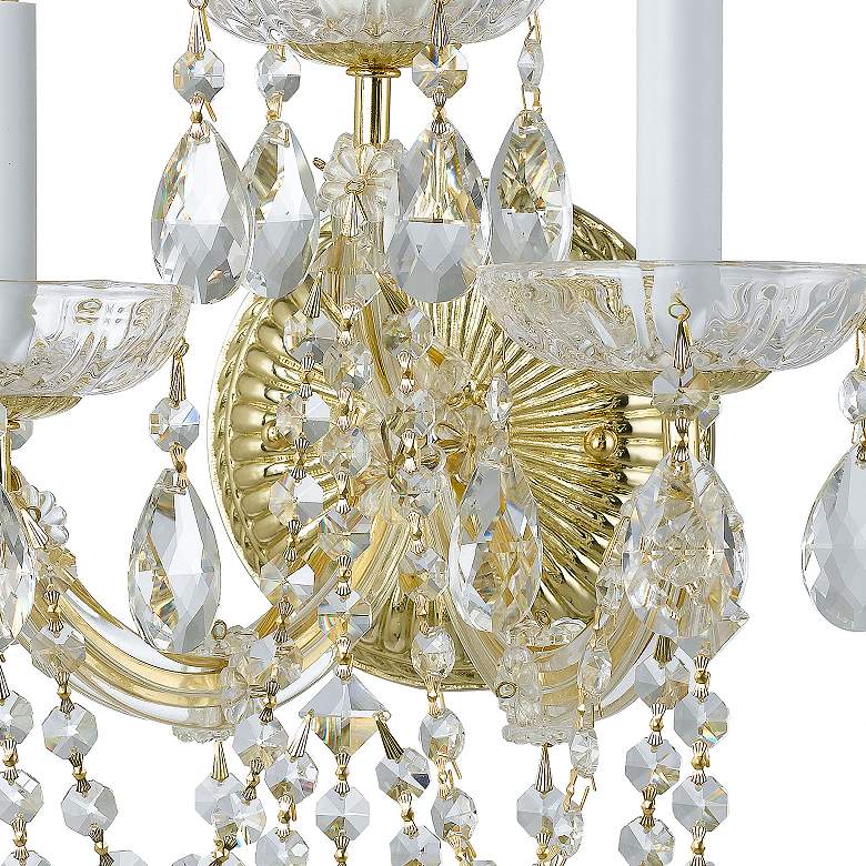 Image 4 Maria Theresa 3 Light Clear Crystal Gold Sconce more views