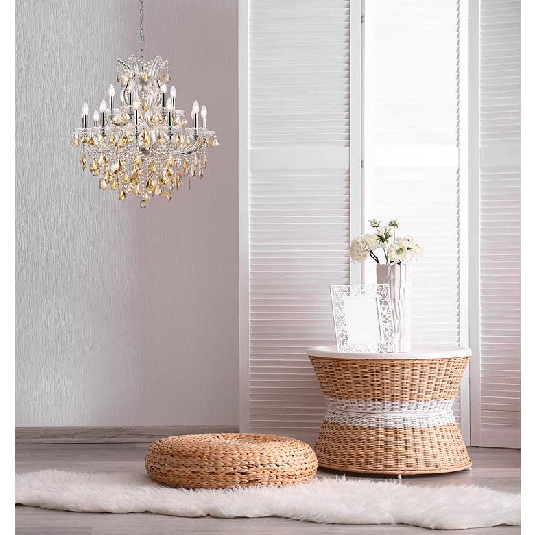 Image 3 Maria Theresa 30" Wide Chrome and Golden Crystal Chandelier more views