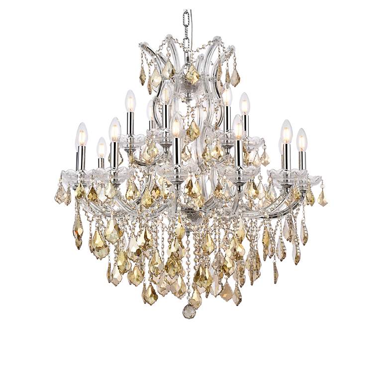 Image 4 Maria Theresa 30" Wide Chrome and Golden Crystal Chandelier more views