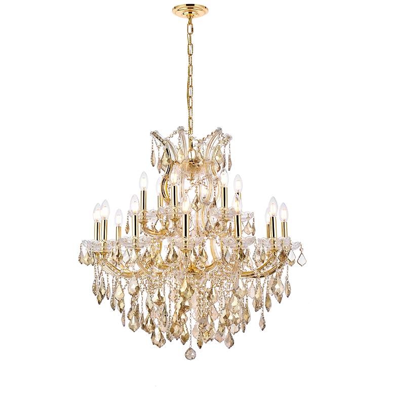 Image 3 Maria Theresa 30" Wide Gold and Crystal 19-Light Chandelier