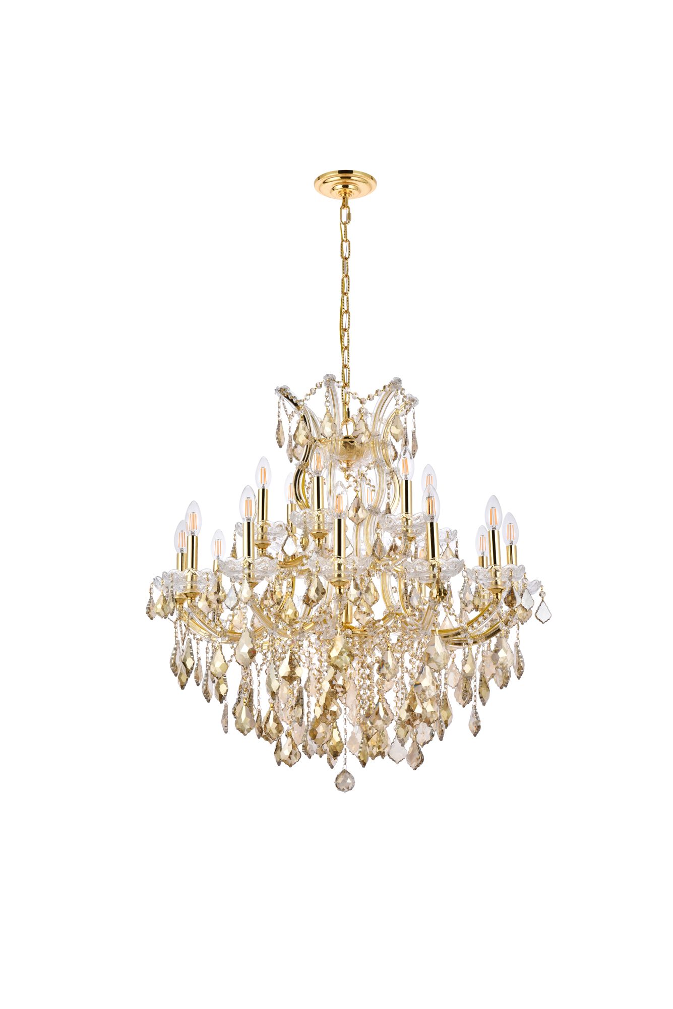 Maria Theresa 30" Wide Gold and Crystal 19-Light Chandelier in scene