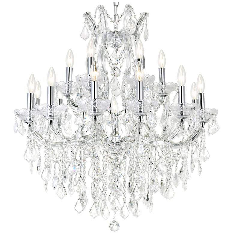 Image 1 Maria Theresa 32" Wide Chrome 19-Light Crystal Chandelier