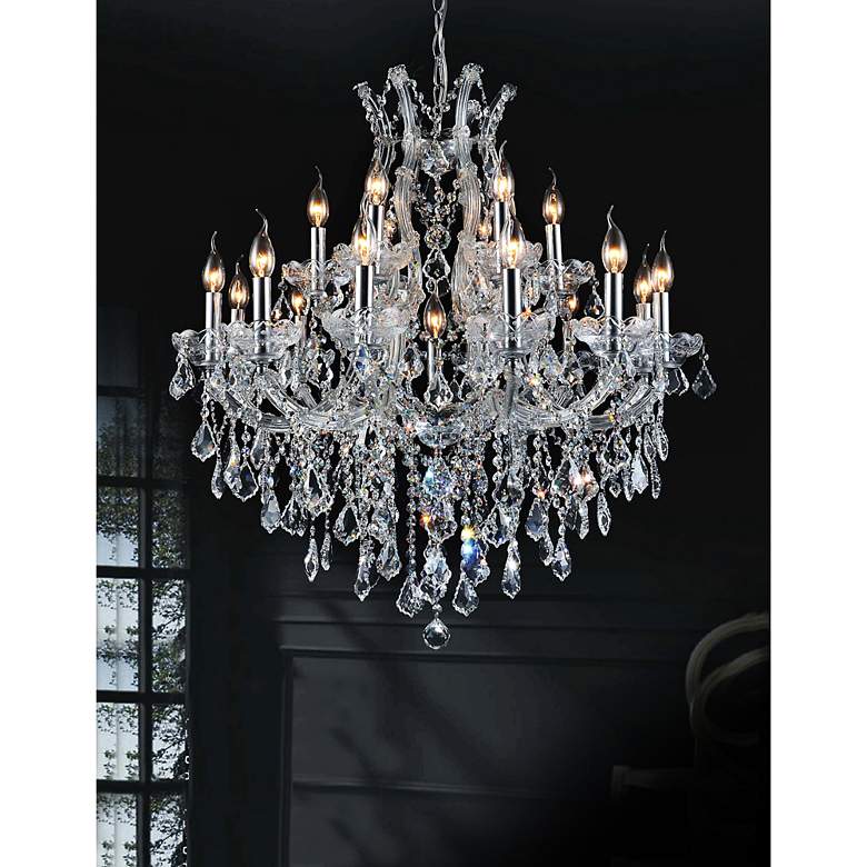 Image 7 Maria Theresa 32" Wide Chrome 19-Light Crystal Chandelier more views