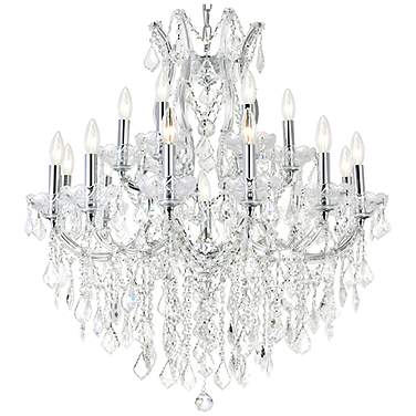 Maria Theresa 32" Wide Chrome 19-Light Crystal Chandelier