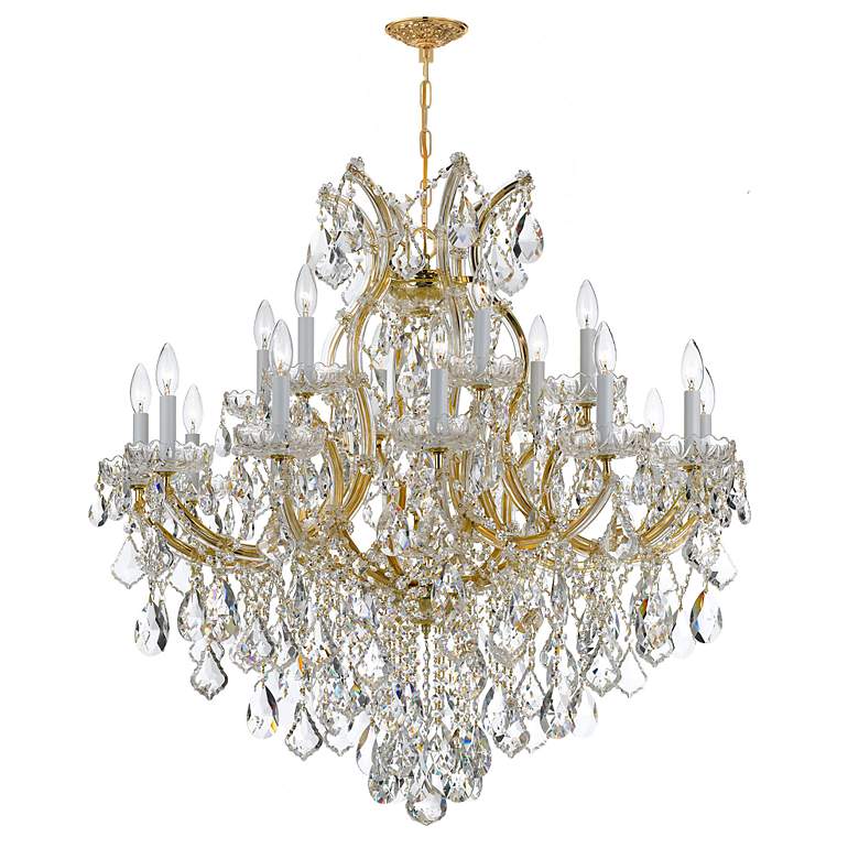 Image 2 Maria Theresa 35" Wide 19-Light Gold and Crystal Chandelier