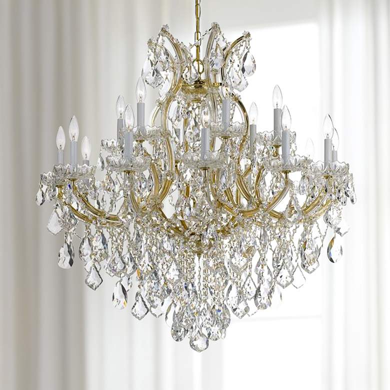 Image 1 Maria Theresa 35" Wide 19-Light Gold and Crystal Chandelier