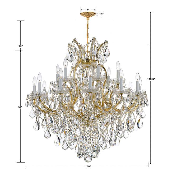 Image 6 Maria Theresa 35" Wide 19-Light Gold and Crystal Chandelier more views