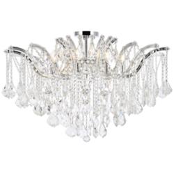 Maria Theresa 36" Wide Chrome Crystals 8-Light Ceiling Light