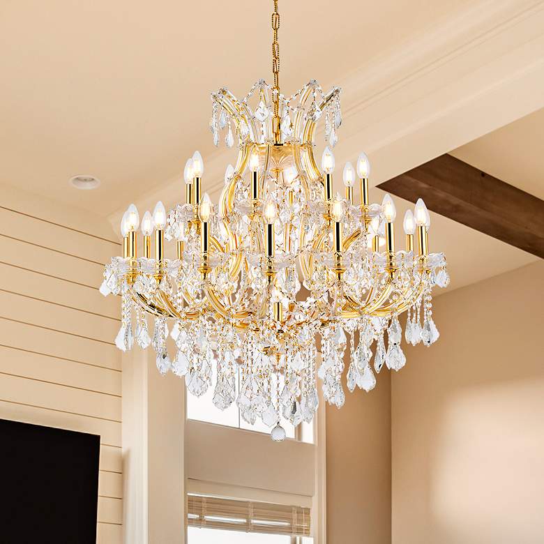 Image 2 Maria Theresa 36" Wide Gold Crystal 24-Light Chandelier