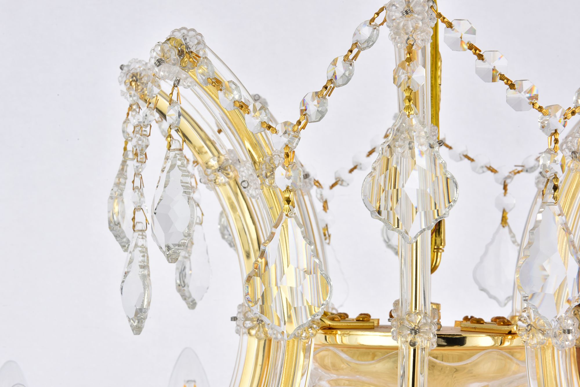 Maria Theresa 36" Wide Gold Crystal 24-Light Chandelier in scene