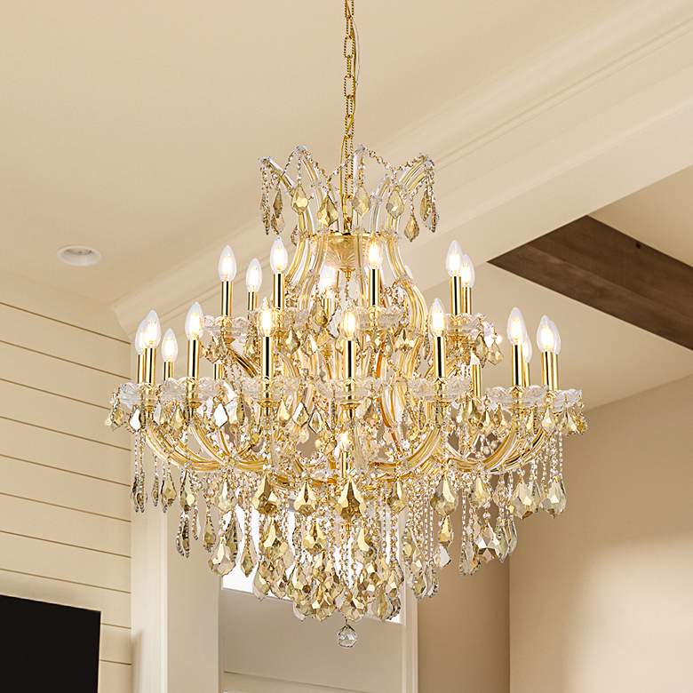 Image 2 Maria Theresa 36 inch Wide Gold Crystal 24-Light Chandelier