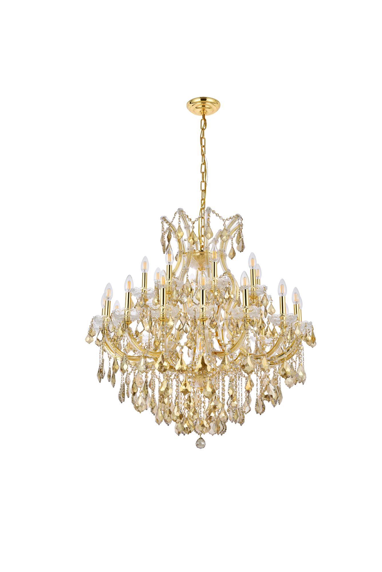 Maria Theresa 36" Wide Gold Crystal 24-Light Chandelier in scene