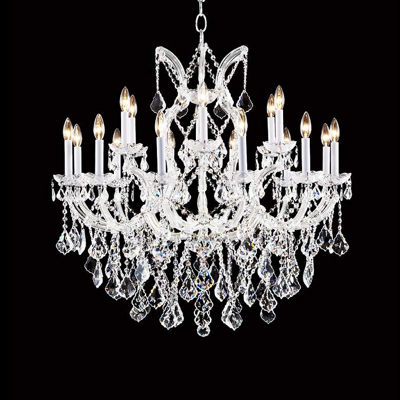 Image 1 Maria Theresa 37"W Silver and Crystal 19-Light Chandelier