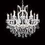 Maria Theresa 37"W Silver and Crystal 19-Light Chandelier
